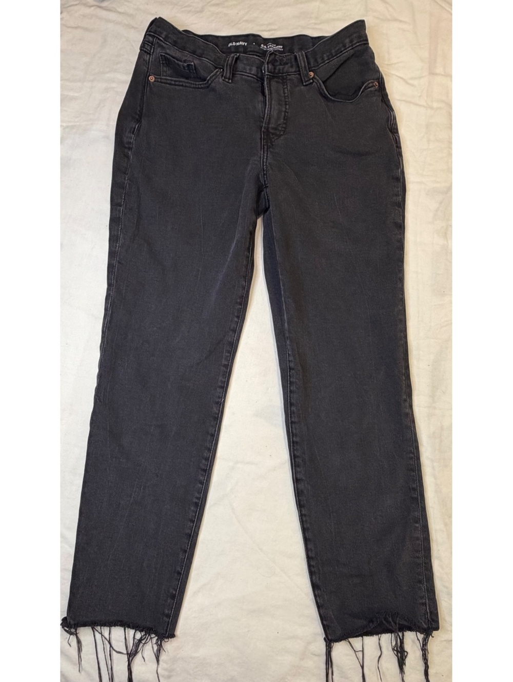 Old Navy Black Wash High-Rise O.G. Straight Jeans with Secret-Smooth Pockets